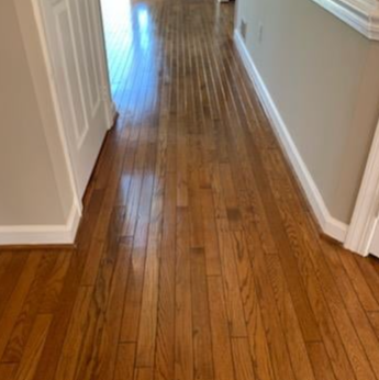 Refinished wood floors in home by Bring Back My Floors in Centerville, Virginia.